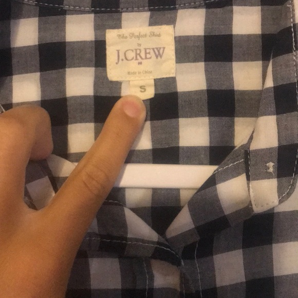 Navy gingham button down J.crew - Picture 2 of 4
